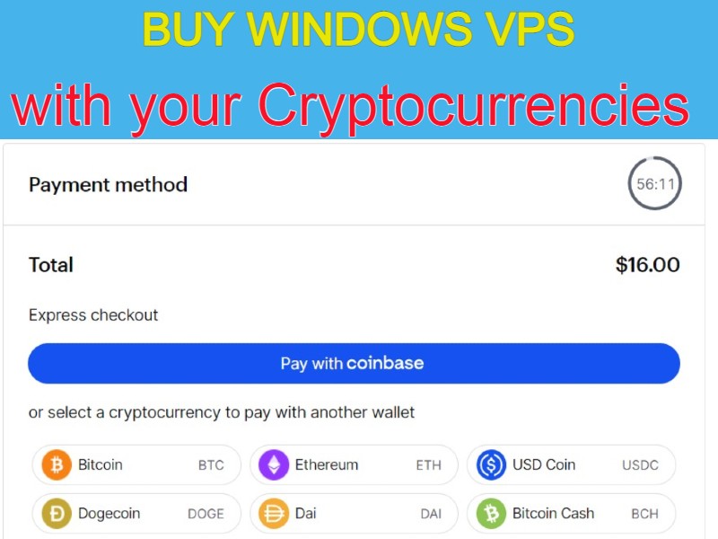 Instructions to buy Windows 10 VPS with Bitcoin payment