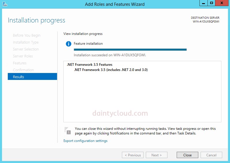 Install .NET Framework 3.5 on a Windows VPS