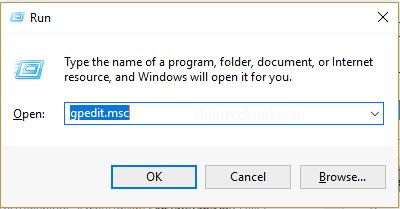Enter the command in the Run dialog box