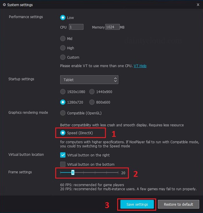 Configure NoxPlayer without GPU