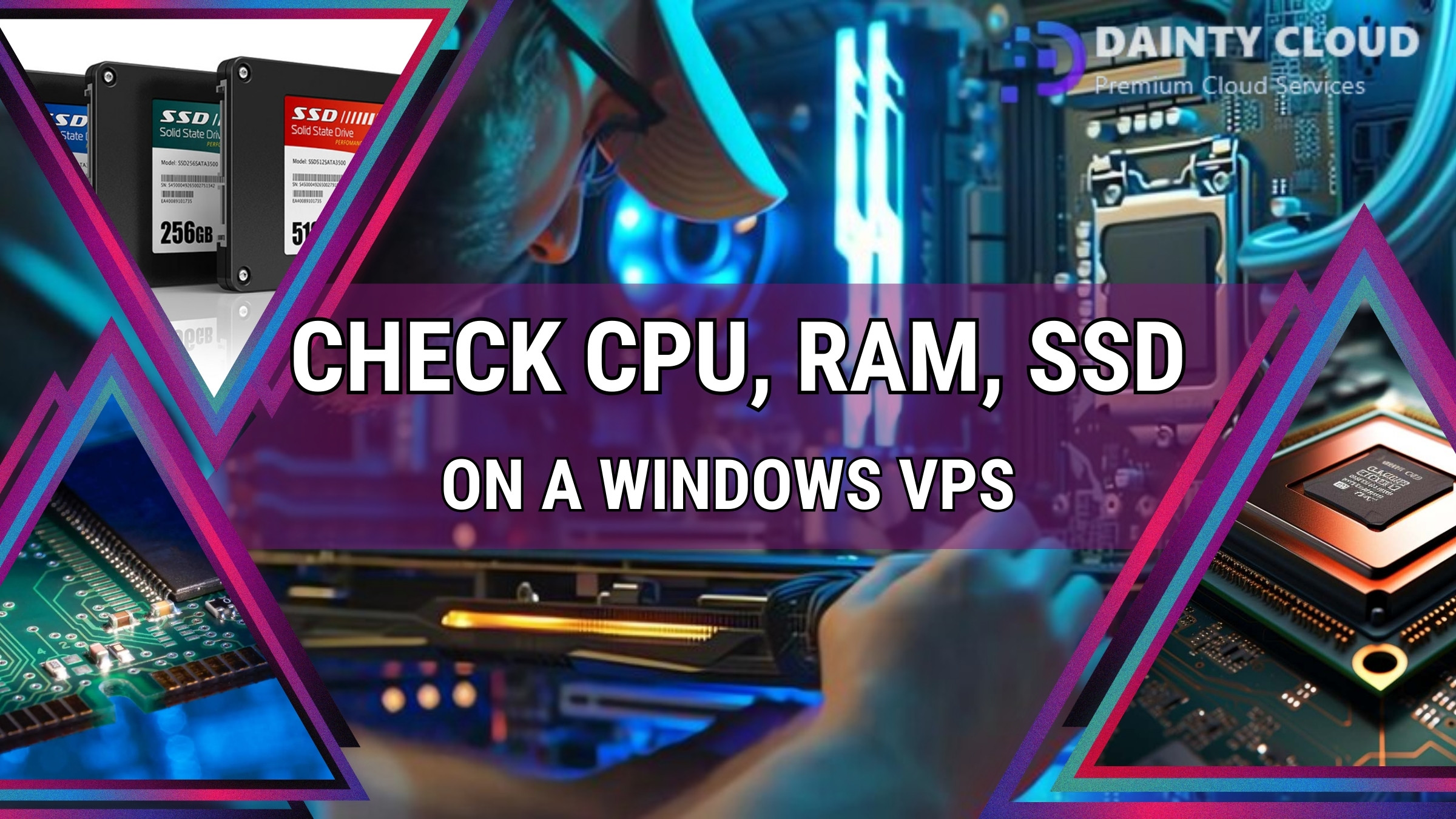 Checking CPU, RAM, and SSD capacity on a Windows VPS