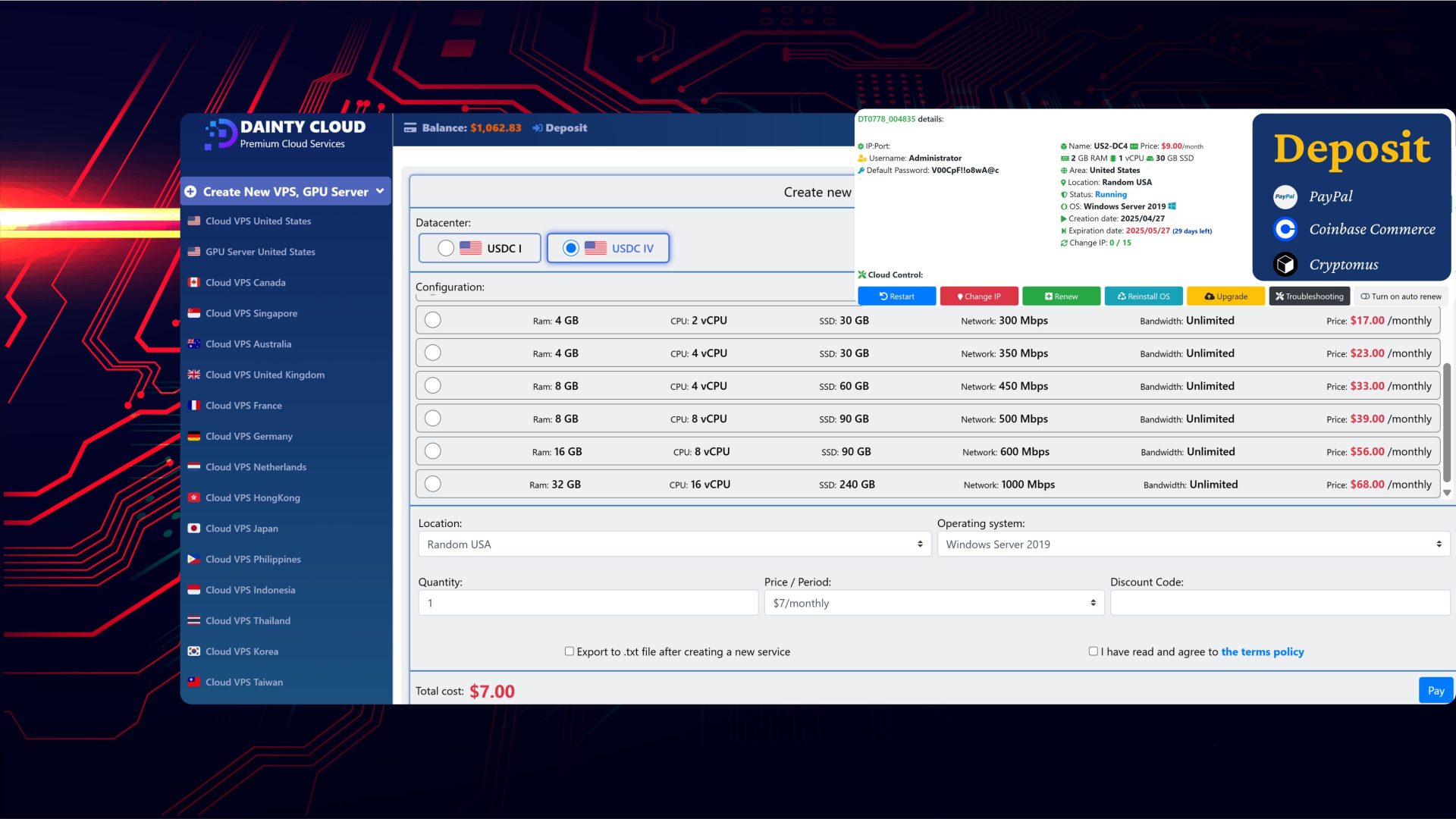 Payment at Daintycloud
